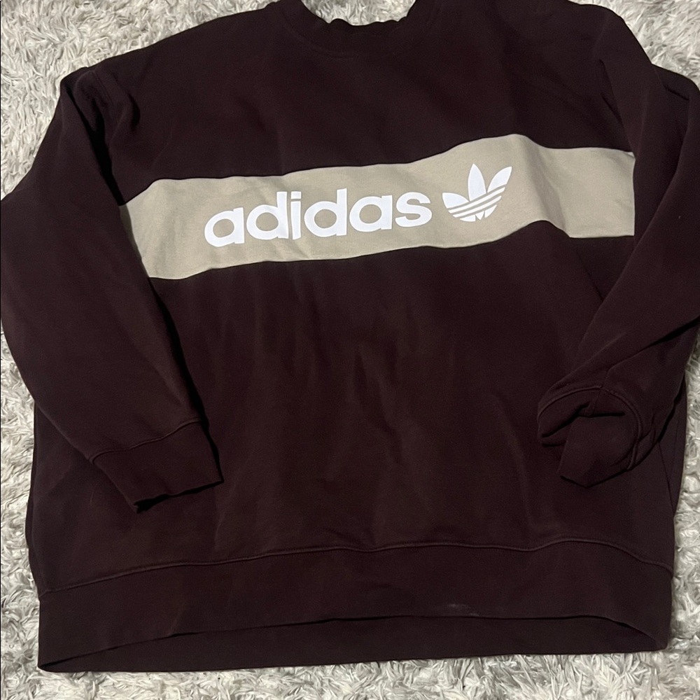 Adidas Women’s Dark Brown Crewneck Sweater